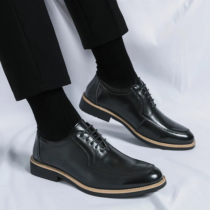 Saashi Large Size Fashionable Men's Daily Comfortable Business Office Formal Wedding Shoes.