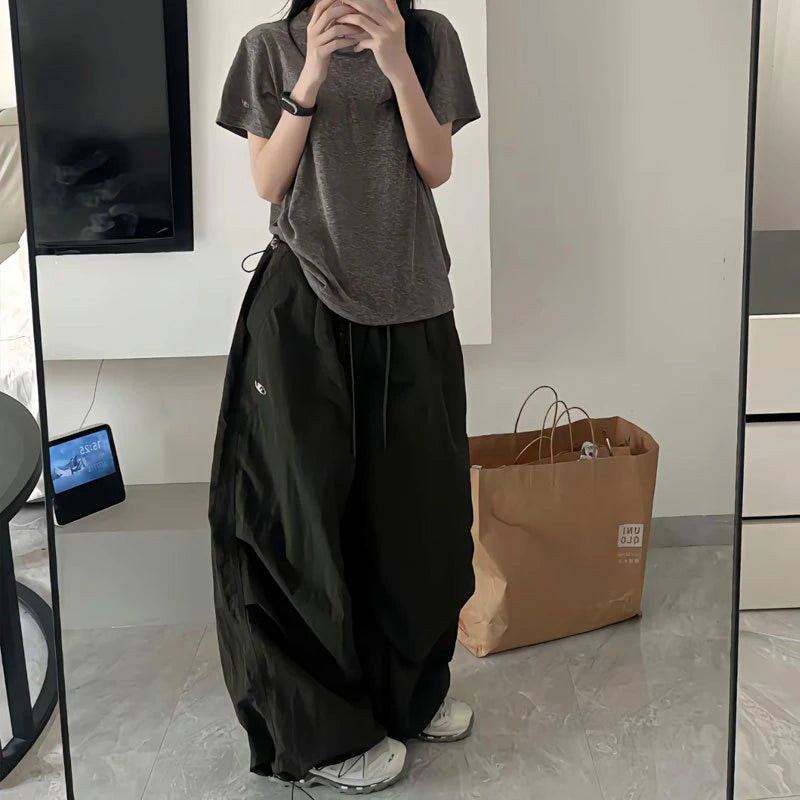 Saashi Women's Y2K Oversized Cargo Pants - Wide Leg Joggers