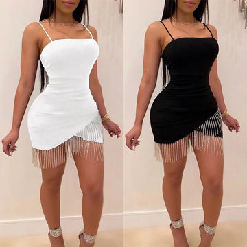 Saashi Summer Slip Dress Sexy Slim Cross Strap Women’s Mini Dress