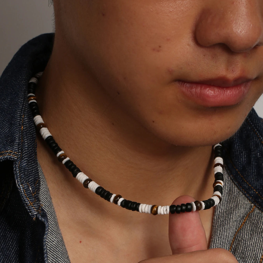 Saashi Collar Hombre Bohemia Male Surfer Necklace Coconut Shell Wooden Beaded Summer Accessories.