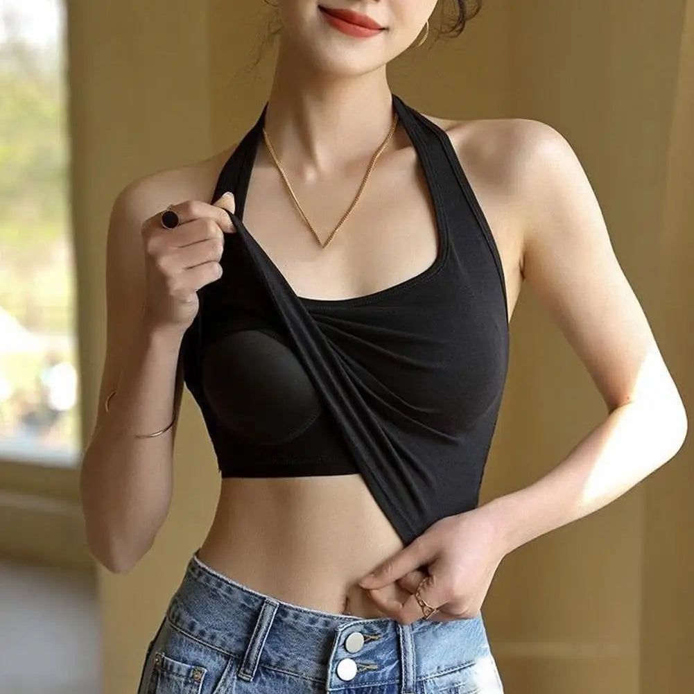 Saashi Halter Gym Top Backless Push Up Activewear Sports Bra