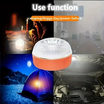 Saashi LED Car Emergency Strobe Light Magnetic Flashlight Beacon Road Safety Accident Warning Lamp
