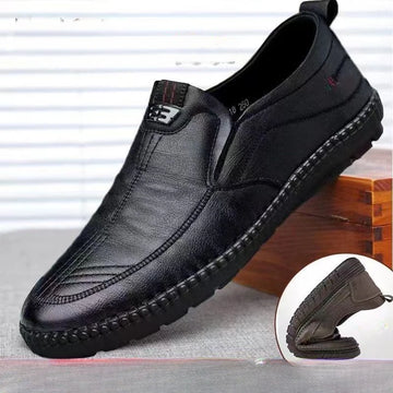 Saashi Mens PU Leather Loafers: Non-Slip Casual Walking Shoes
