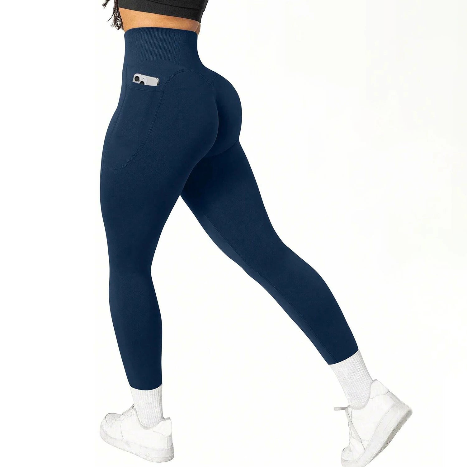 Saashi High-Waisted Seamless Leggings - Butt Lifting & Side Pockets