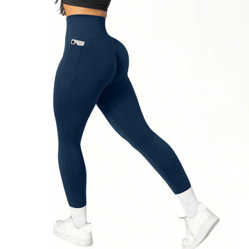 Saashi High-Waisted Seamless Leggings - Butt Lifting & Side Pockets