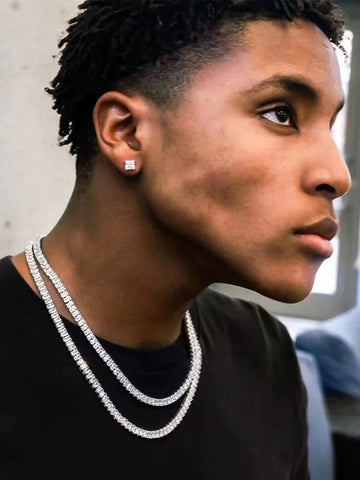 Saashi Hip Hop Acrylic Crystal Tennis Chain Necklace Men Women Rock Party Gift.