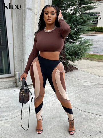 Saashi Y2K High Waist Mesh Patchwork Leggings for Women Body Shaping Sheath Pants