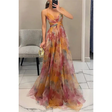 Saashi Backless V Neck Maxi Dress Party and Beach Wear