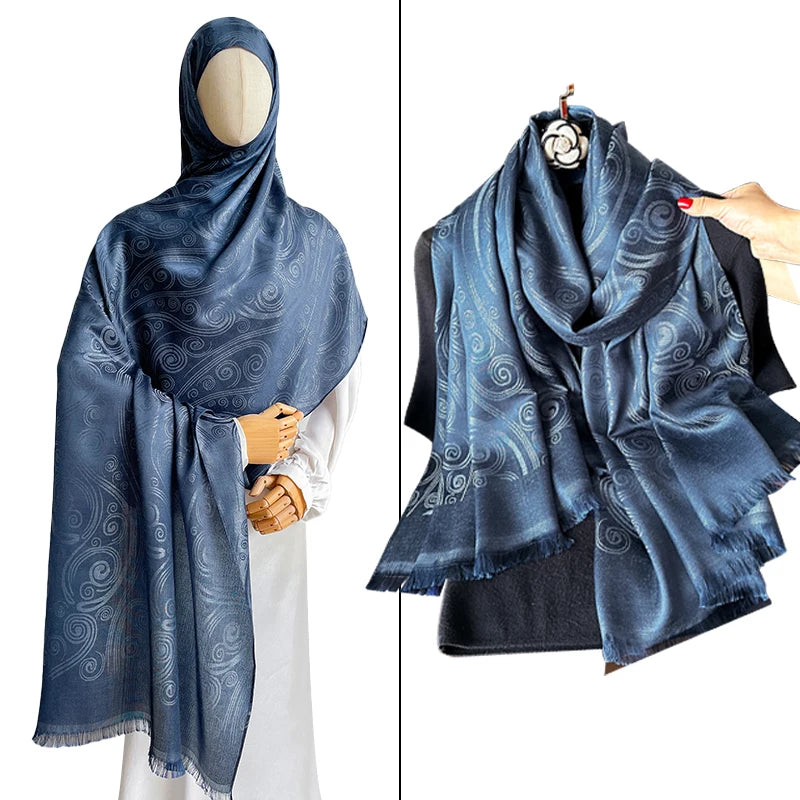 Saashi Luxury Paisley Pashmina Hijab Scarf for Muslim Women Soft Cashmere Shawl Turban Wrap