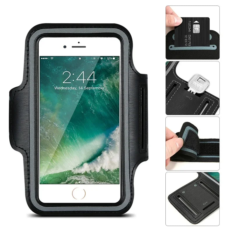 Saashi Running Sports Armband Phone Case with Holder and Storage Pouch.