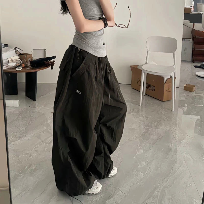 Saashi Women's Y2K Oversized Cargo Pants - Wide Leg Joggers