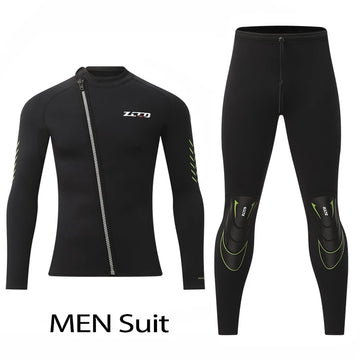 Saashi 3MM Neoprene Wetsuit Men and Women Warm Zipper Jacket Pants Diving Swimwear