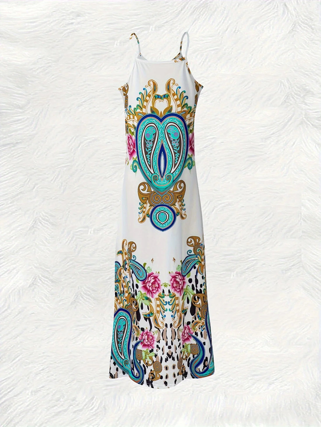 Saashi Floral Shift Maxi Dress Sleeveless Beach Party Wear