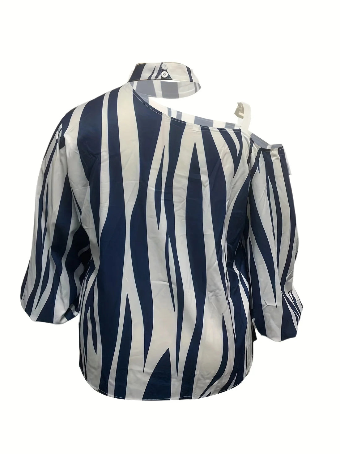 Saashi Plus Size Women's One Shoulder Long Sleeve Casual Fashion Blouse Top