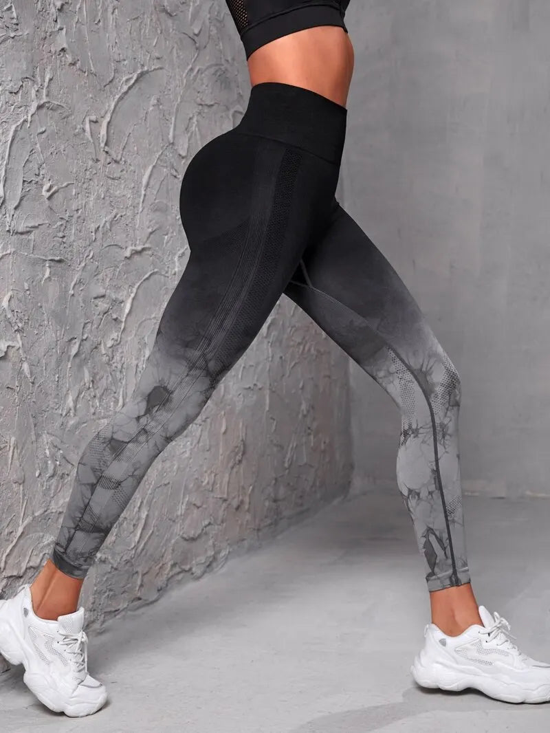 Saashi Seamless Tie Dye Push Up Leggings for Women – High Waist Gym, Workout, and Running Wear