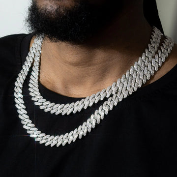 Saashi Hip Hop 5A+ Bling Cuban Link Chain Iced Out Necklace Men Gift.