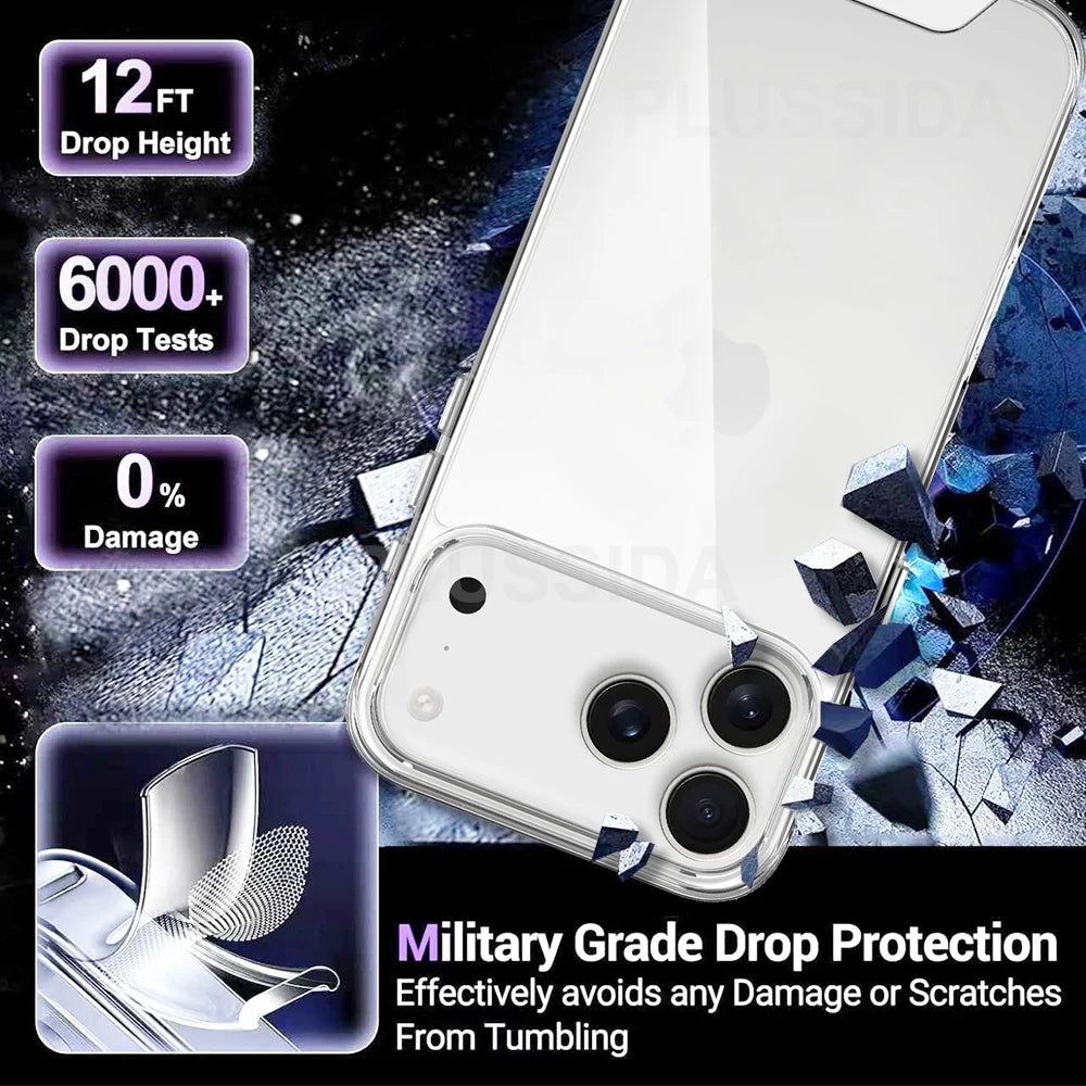 Saashi Luxury Clear Magnetic Case with Full Protection for iPhone.