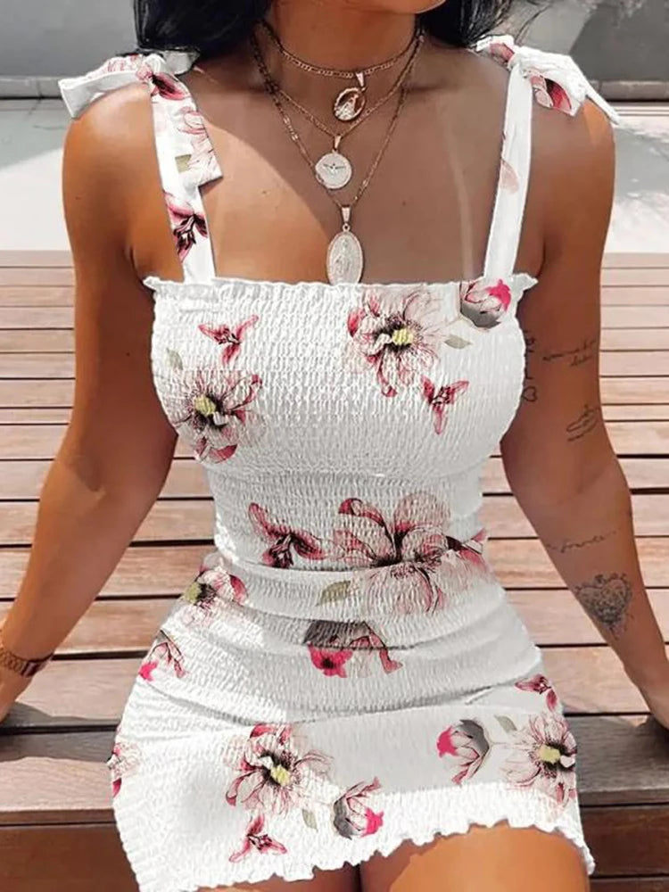 Saashi Sexy Bodycon Floral Mini Dress